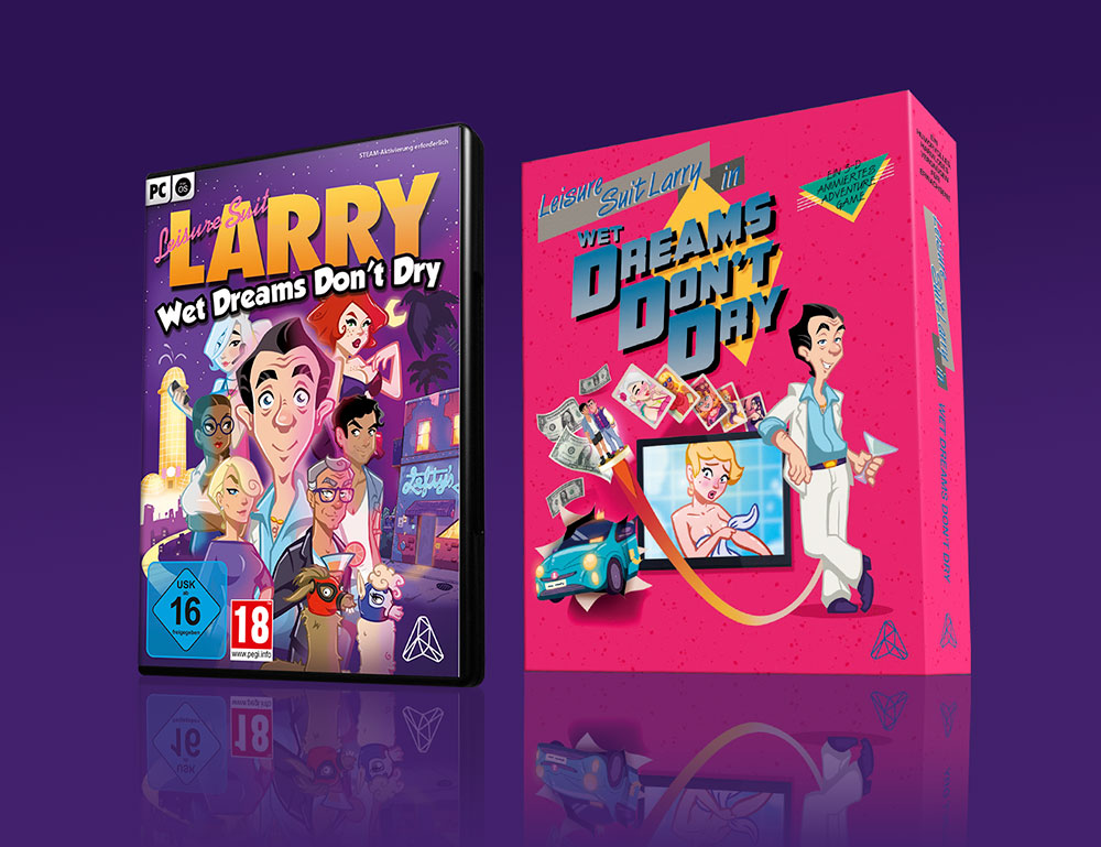 Verpackungsdesign für Leisure Suit Larry - Wet Dreams Don't Dry